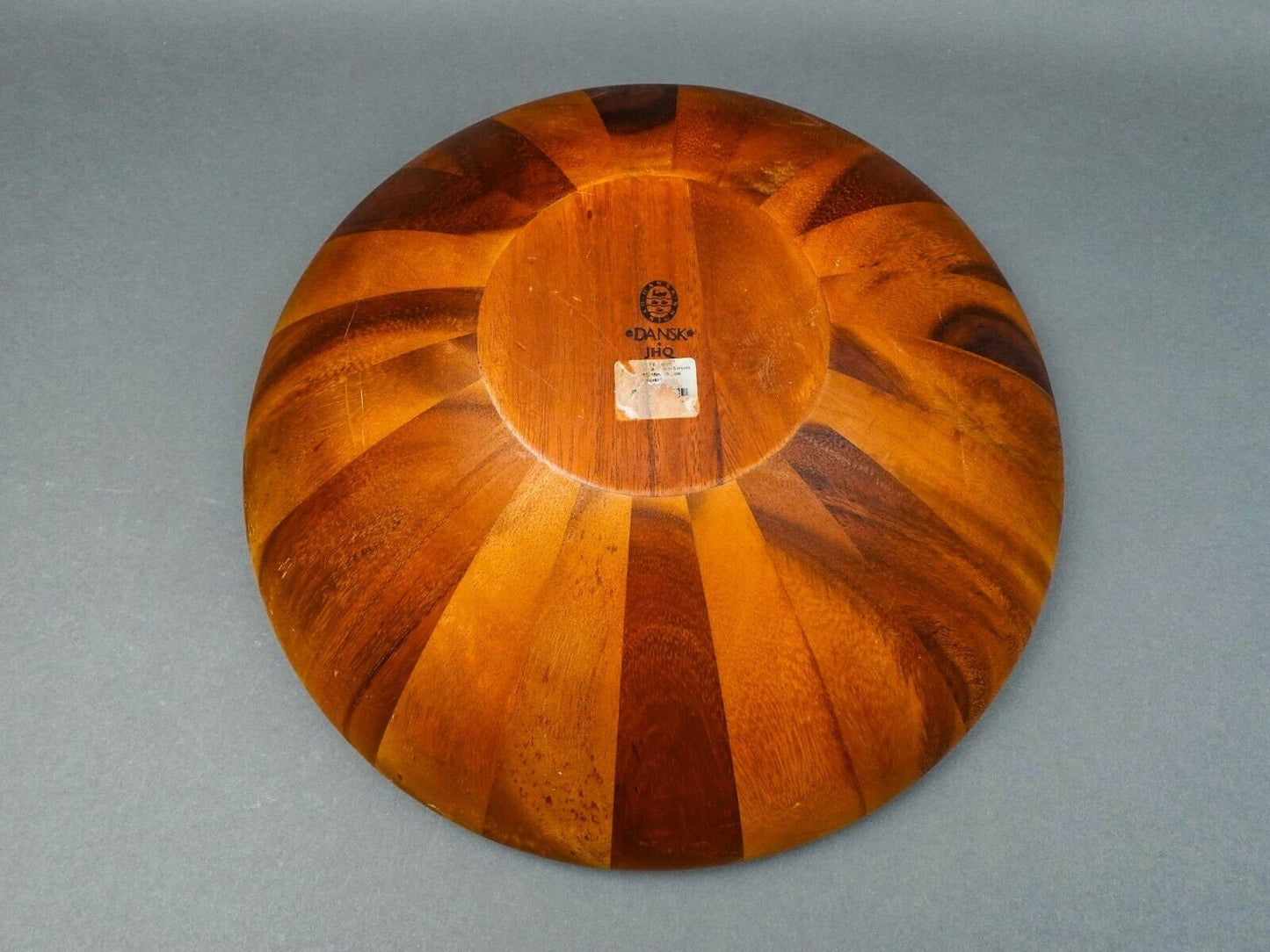 Dansk JHQ Teak Wood 16 1/4" Large Bowl With Servers & (8) 6 1/2" Small Bowls Set