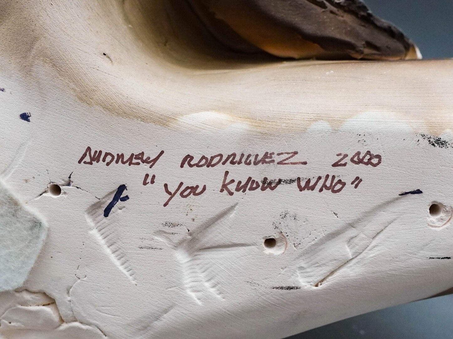 Andrew Rodriguez Luguna Pueblo New Mexico 2000 "You Know Who" Pottery Sculpture