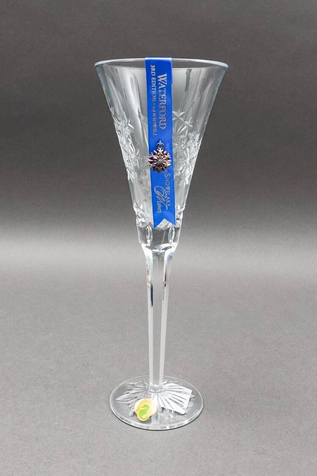 Waterford Crystal Snowflake Wishes "Goodwill "Clear Glass Champagne Flute (Read)