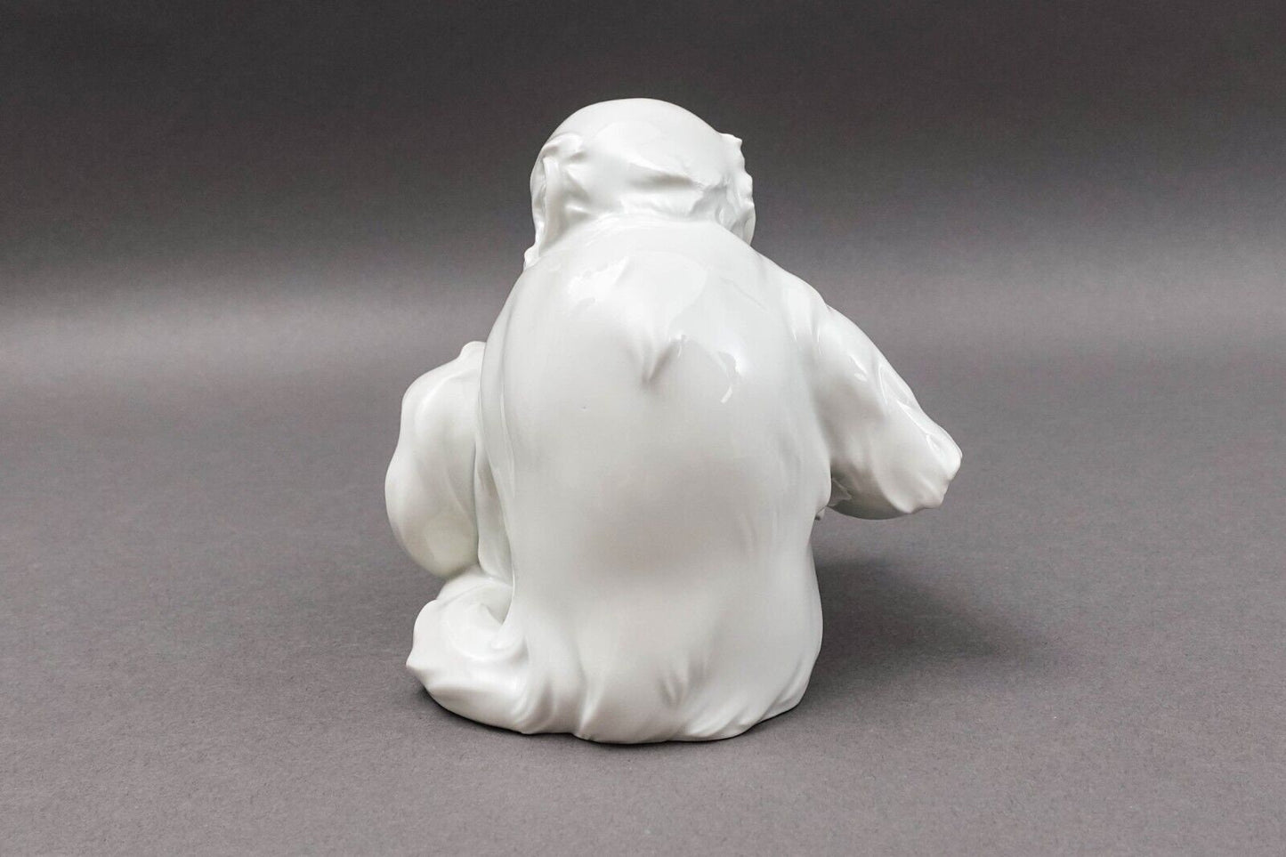 Robert Ullmann Royal Vienna Augarten Wien Austria White Porcelain Sitting Monkey