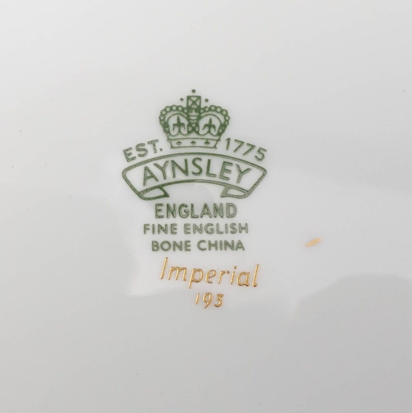 Aynsley England Imperial 193 Laurel Green Gold Bread & Butter Plates Set Of 6