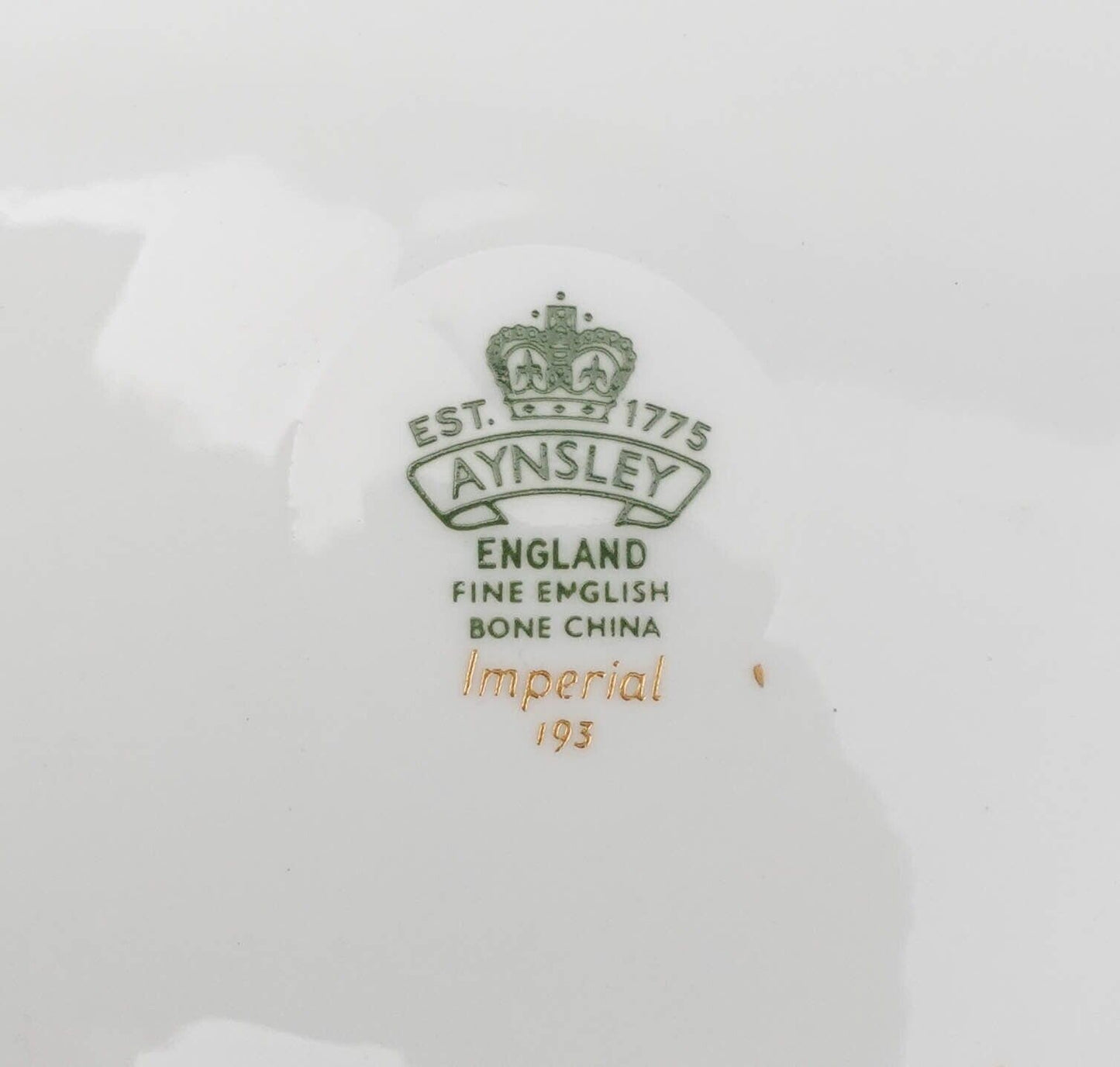 Aynsley England Imperial 193 Laurel Green Gold 8" Salad Plates Set Of 6