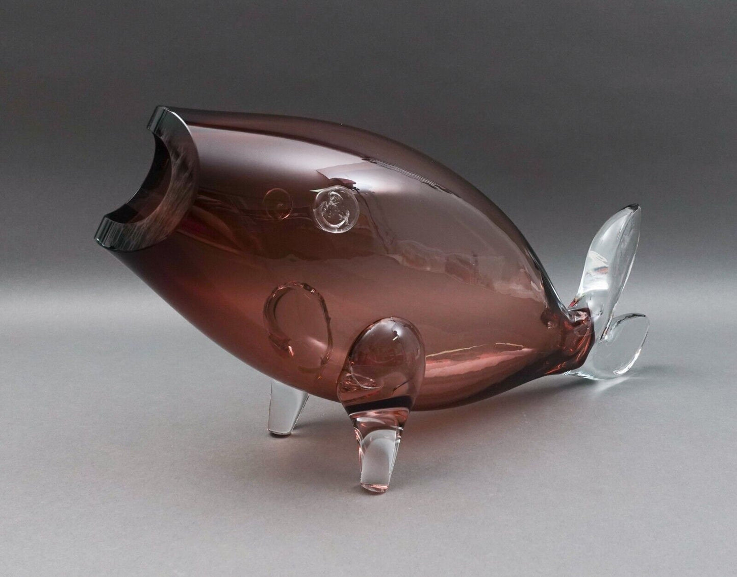 Blenko USA Winslow Anderson MCM Hand Blown Art Glass Fish Sculpture 16 1/2"