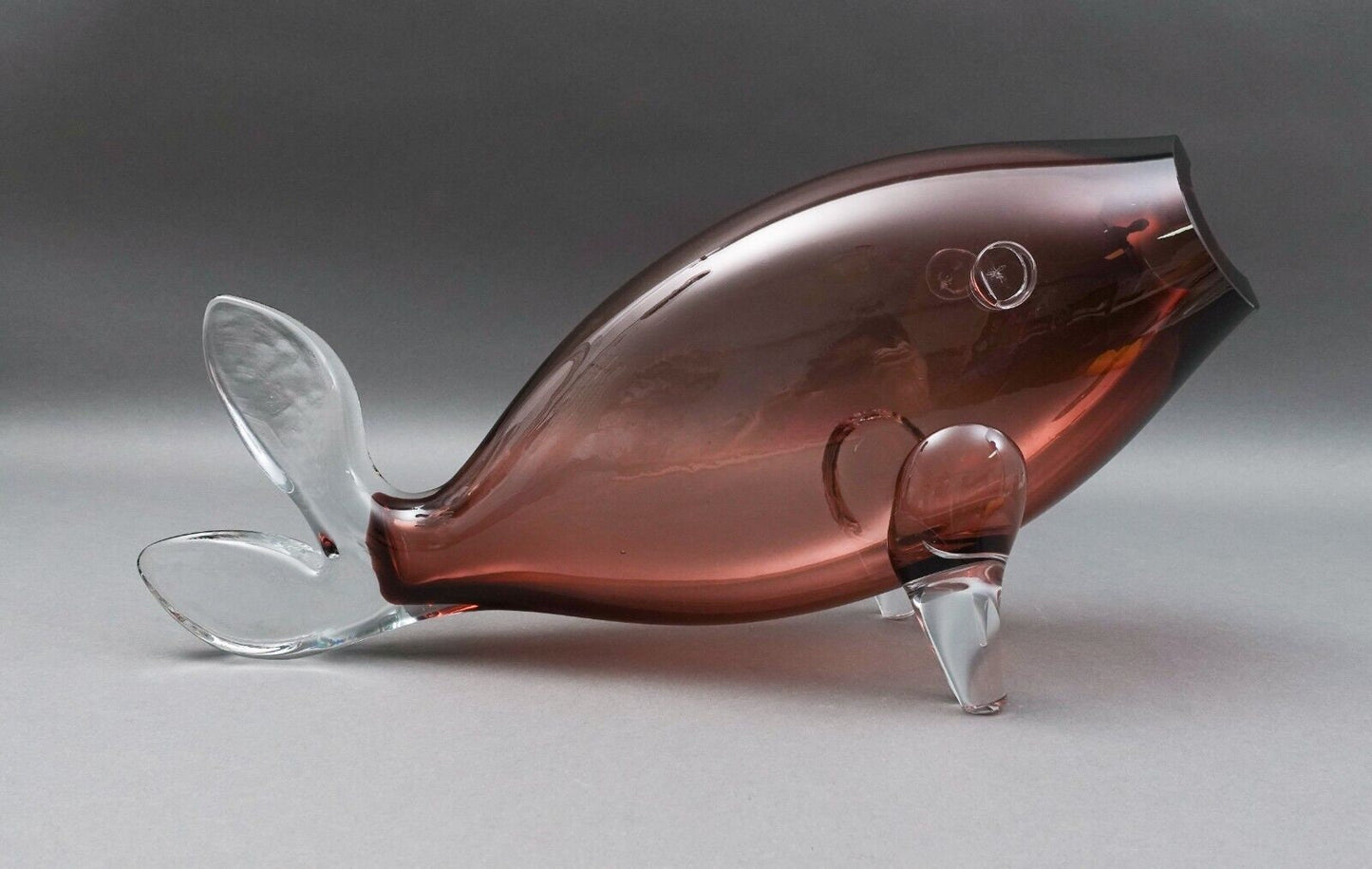 Blenko USA Winslow Anderson MCM Hand Blown Art Glass Fish Sculpture 16 1/2"