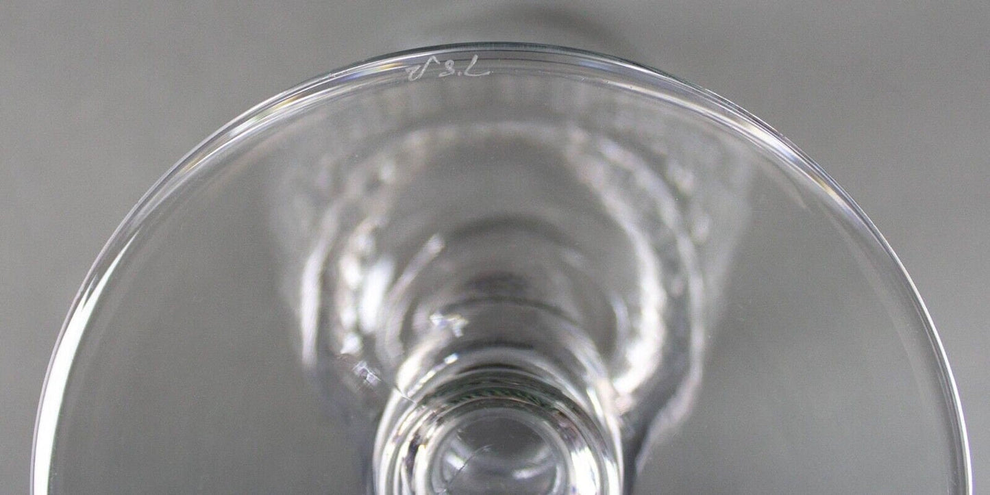 Val St. Lambert Birds of Paradise Etched Cut Crystal Glass Vase Pedestal Base