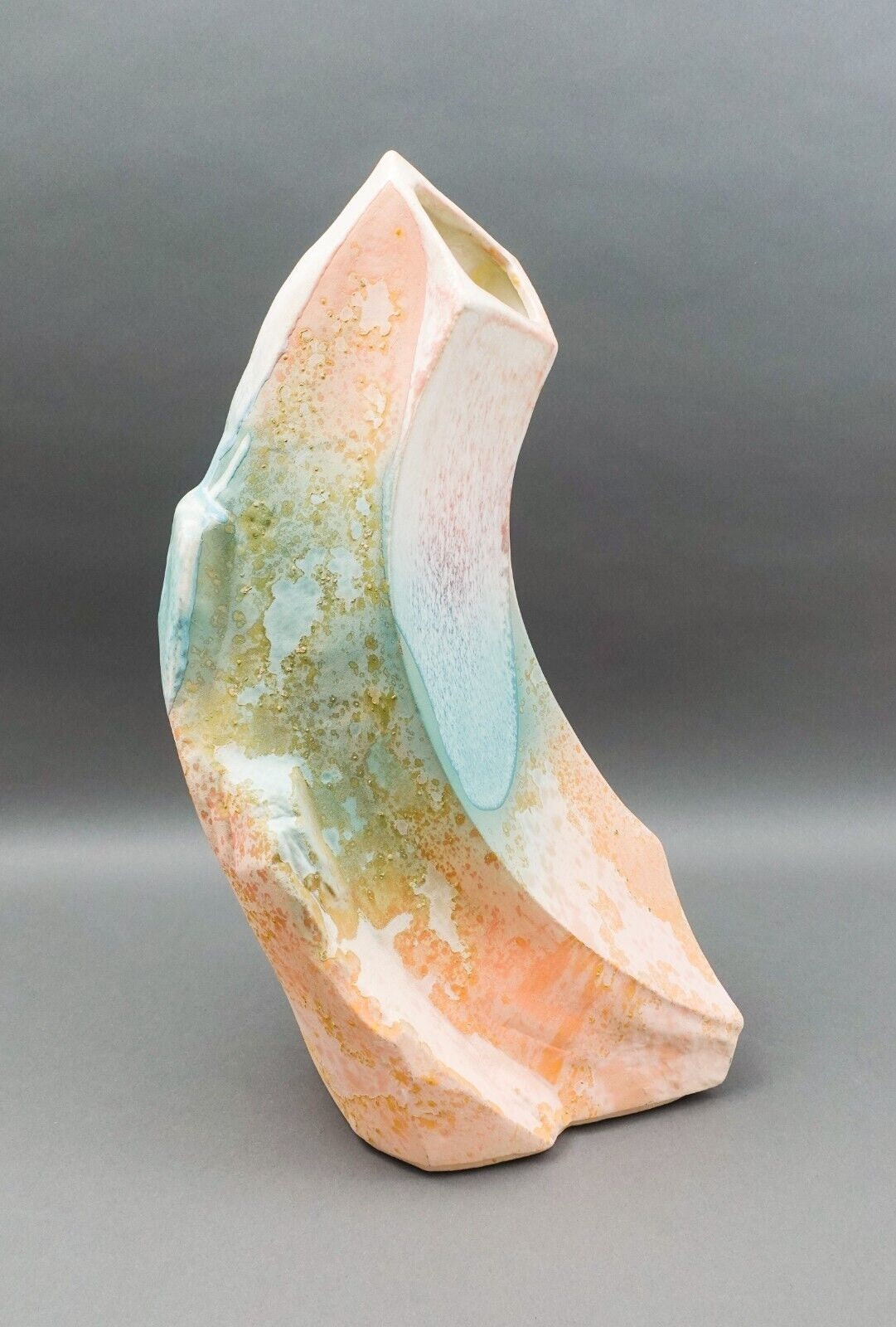Tony Evans Signed Large Raku California Ceramic Studio Art Pottery Vase 20"