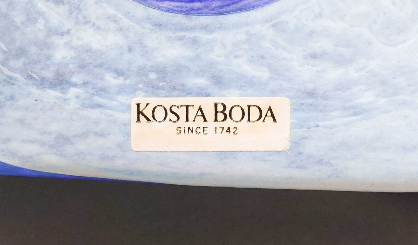 Kosta Boda Sweden Bertil Vallien Galaxy Blue Art Glass Bottle Vase Large 10"