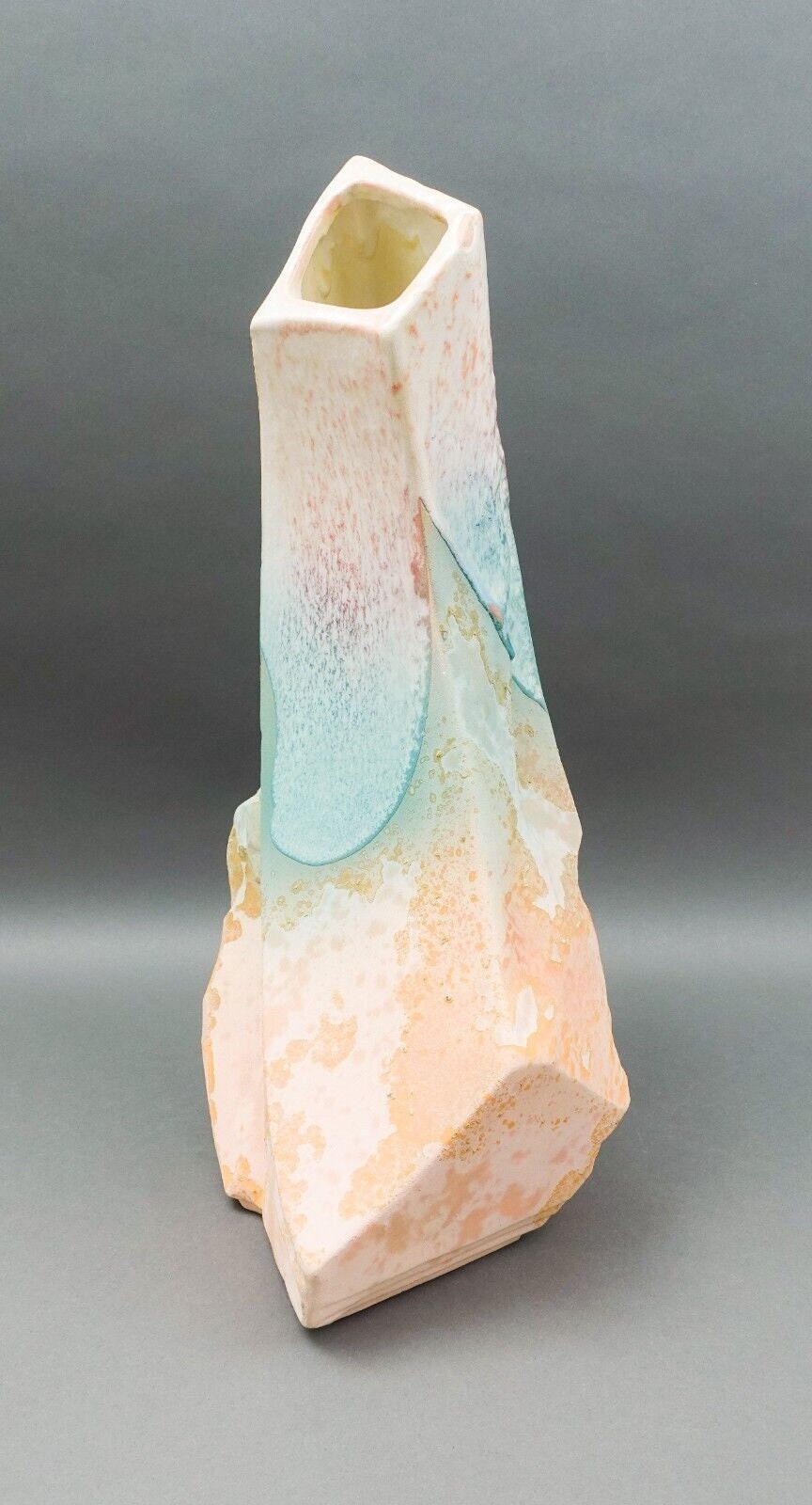 Tony Evans Signed Large Raku California Ceramic Studio Art Pottery Vase 20"