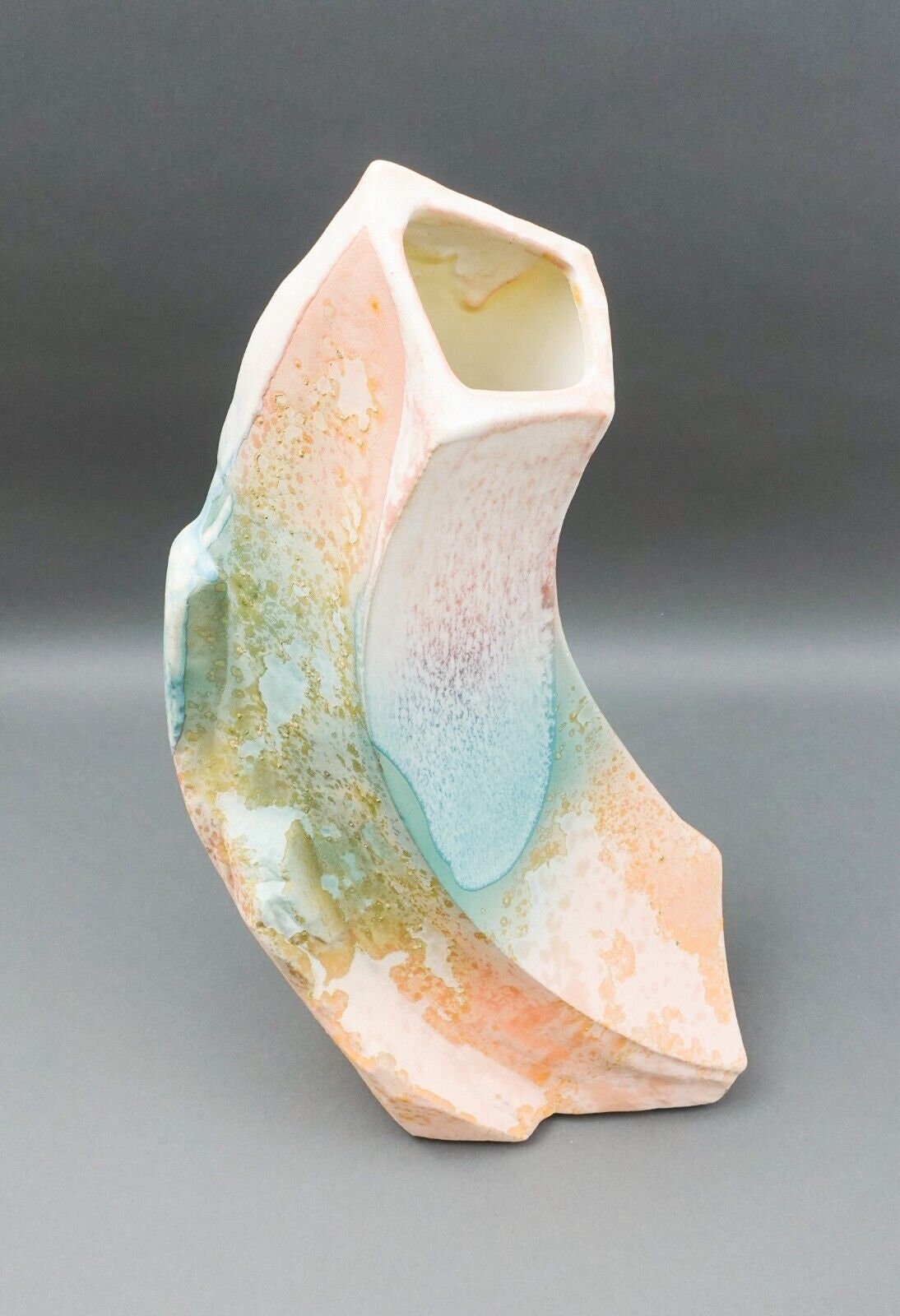 Tony Evans Signed Large Raku California Ceramic Studio Art Pottery Vase 20"