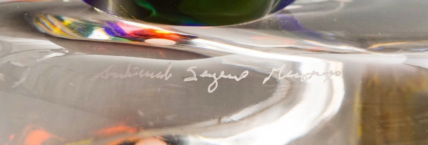 Archimede Seguso Murano Signed Italian Sommerso Glass Large Horse Sculpture Rare