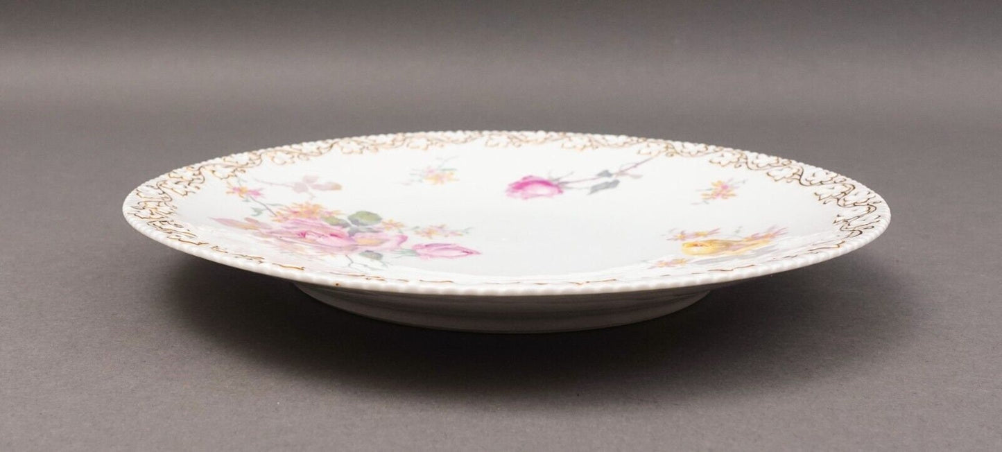 T&V Tresseman Vogt Limoges France Floral Porcelain 8 1/4" Salad Plate Set Of 4