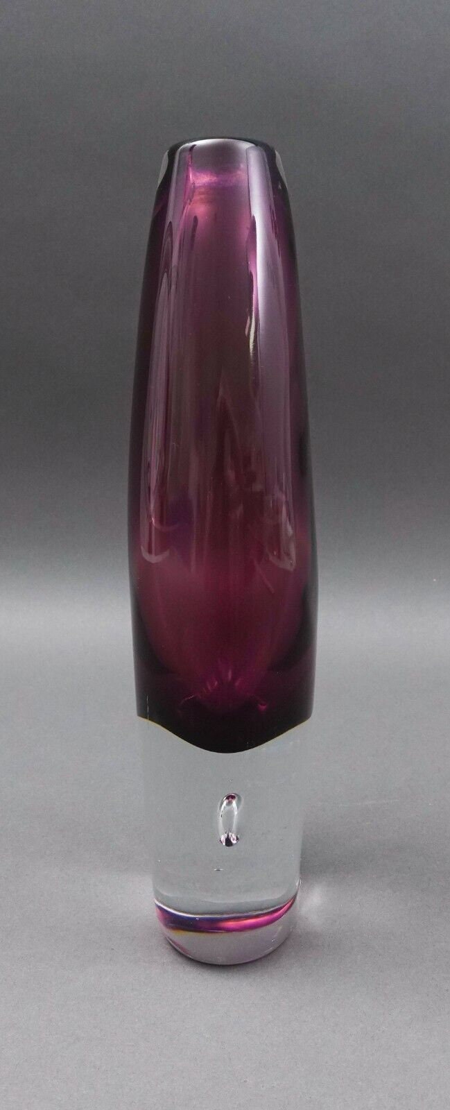 Afors Sweden GH211 Ernest Gordon Signed Purple Amethyst Art Glass Vase (Read)