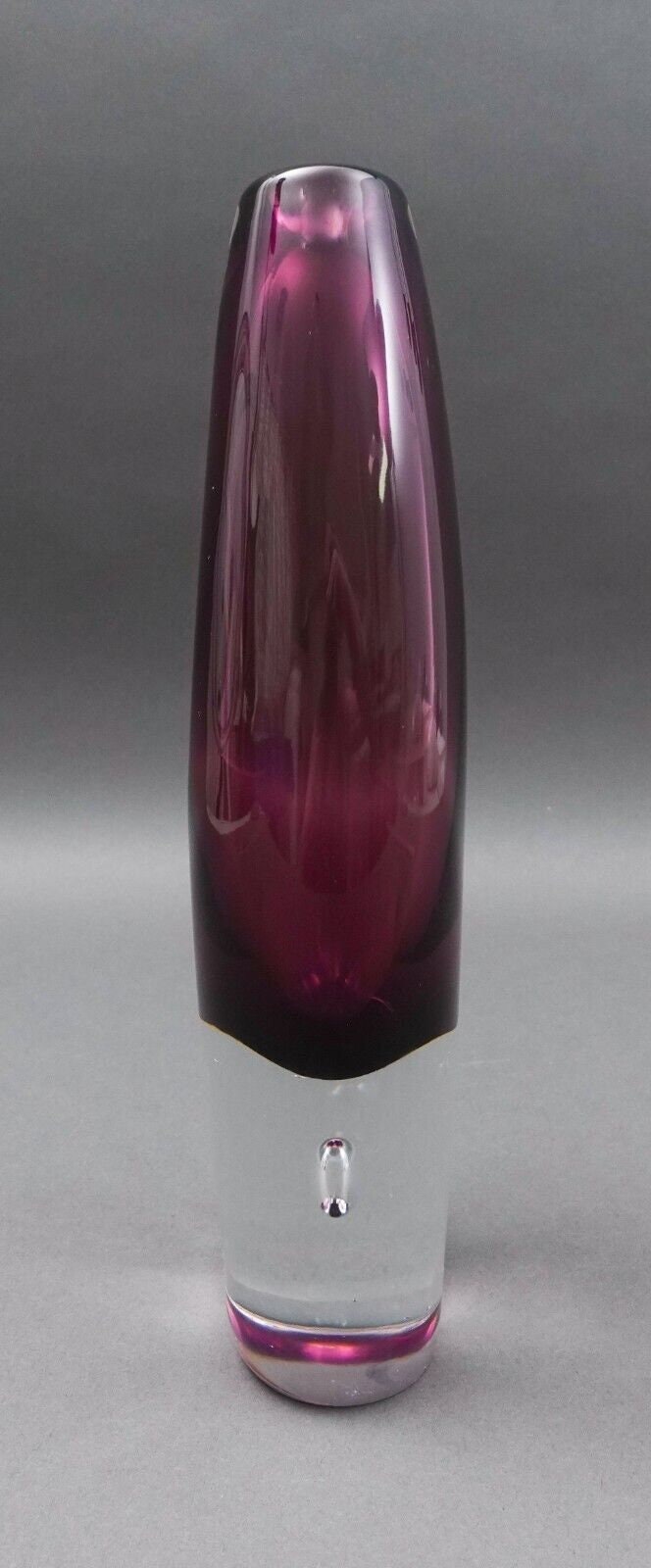 Afors Sweden GH211 Ernest Gordon Signed Purple Amethyst Art Glass Vase (Read)