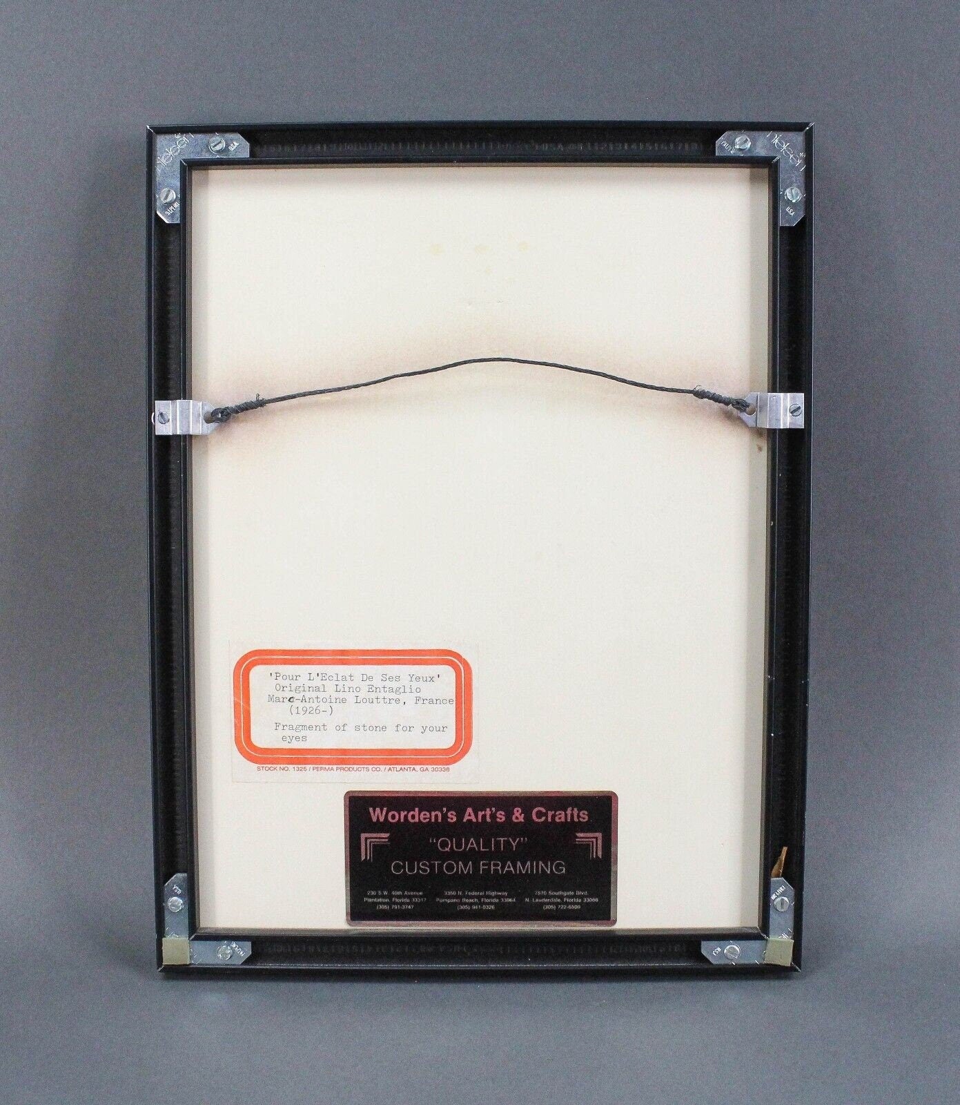 Marc-Antoine Louttre "Fragment Of Stone For Your Eyes" Signed 9/30 Lino Entaglio