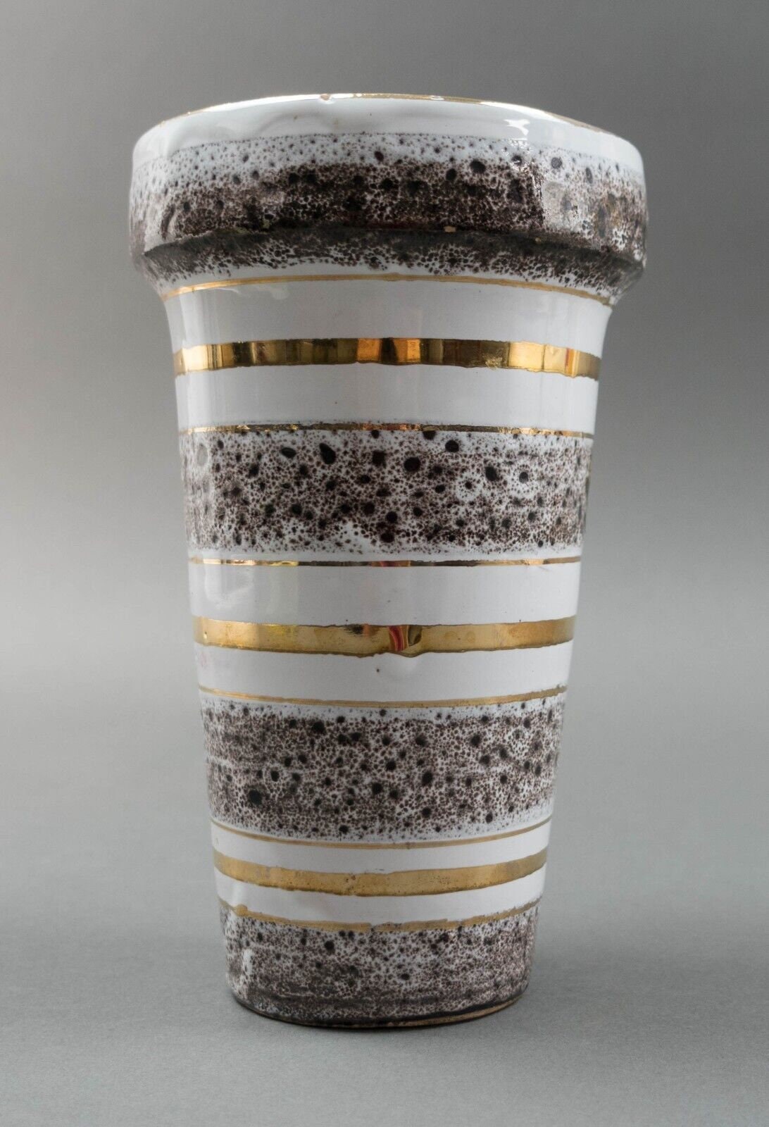 Bitossi Goodfriends Aldo Londi Italian Seta Gold Art Pottery Vase Mid Century