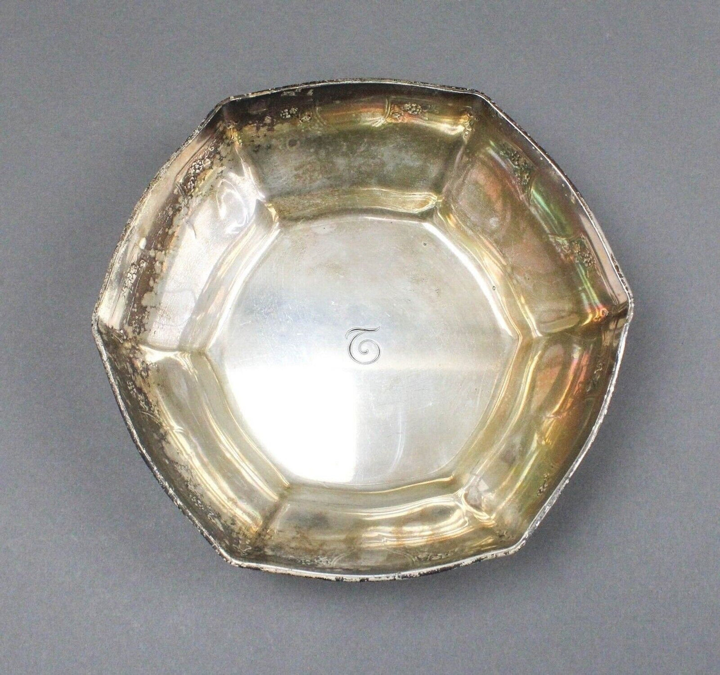 Tiffany & Co Sterling Silver Antique 18165 C Makers 7068 Hexagonal Bowl 546g