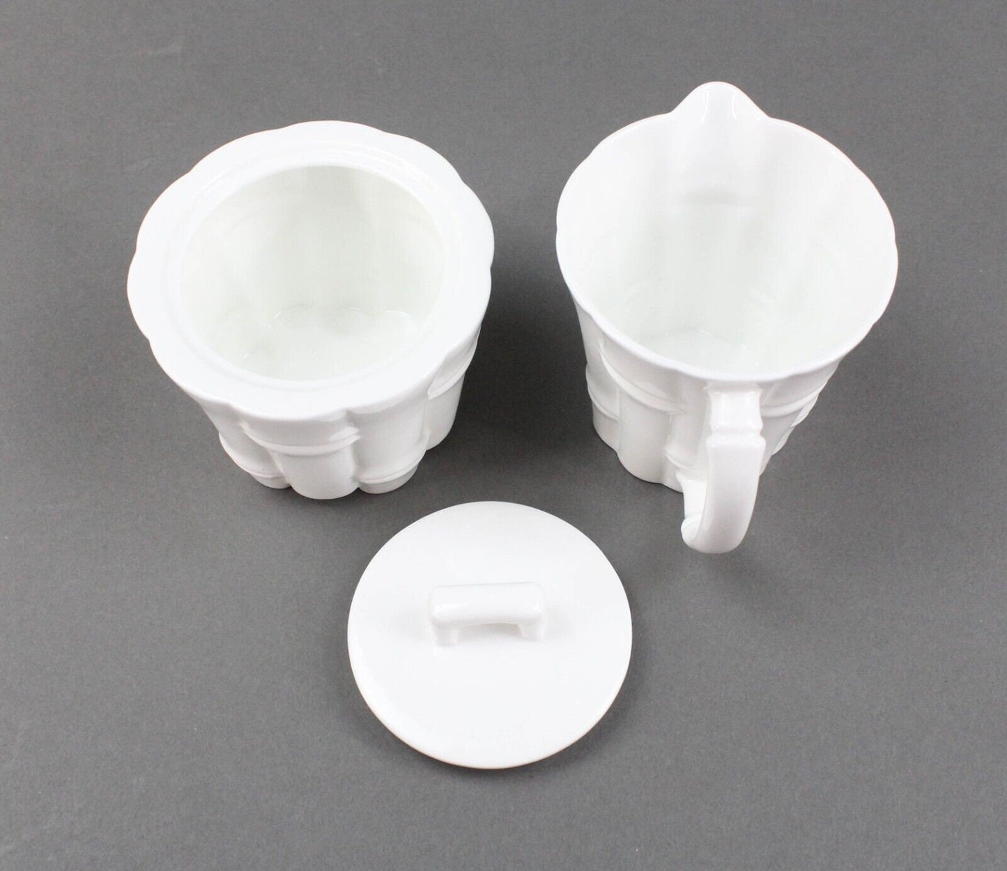 Tiffany & Co White Bamboo Pattern Creamer And Sugar Set Irish Ireland 2007