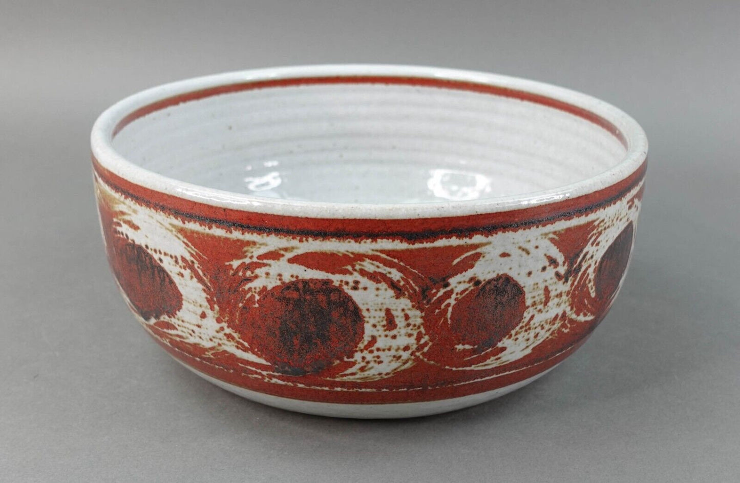 Dennis Kirchmann (1937-2017) Signed Indiana Studio Pottery Abstract Bowl 10"