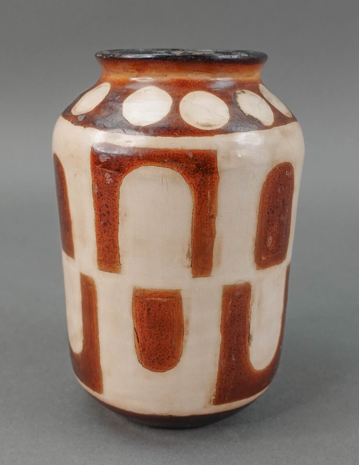 Tavara Chulucanas Signed Handmade Peruvian Mid Century Art Pottery Vase 6"