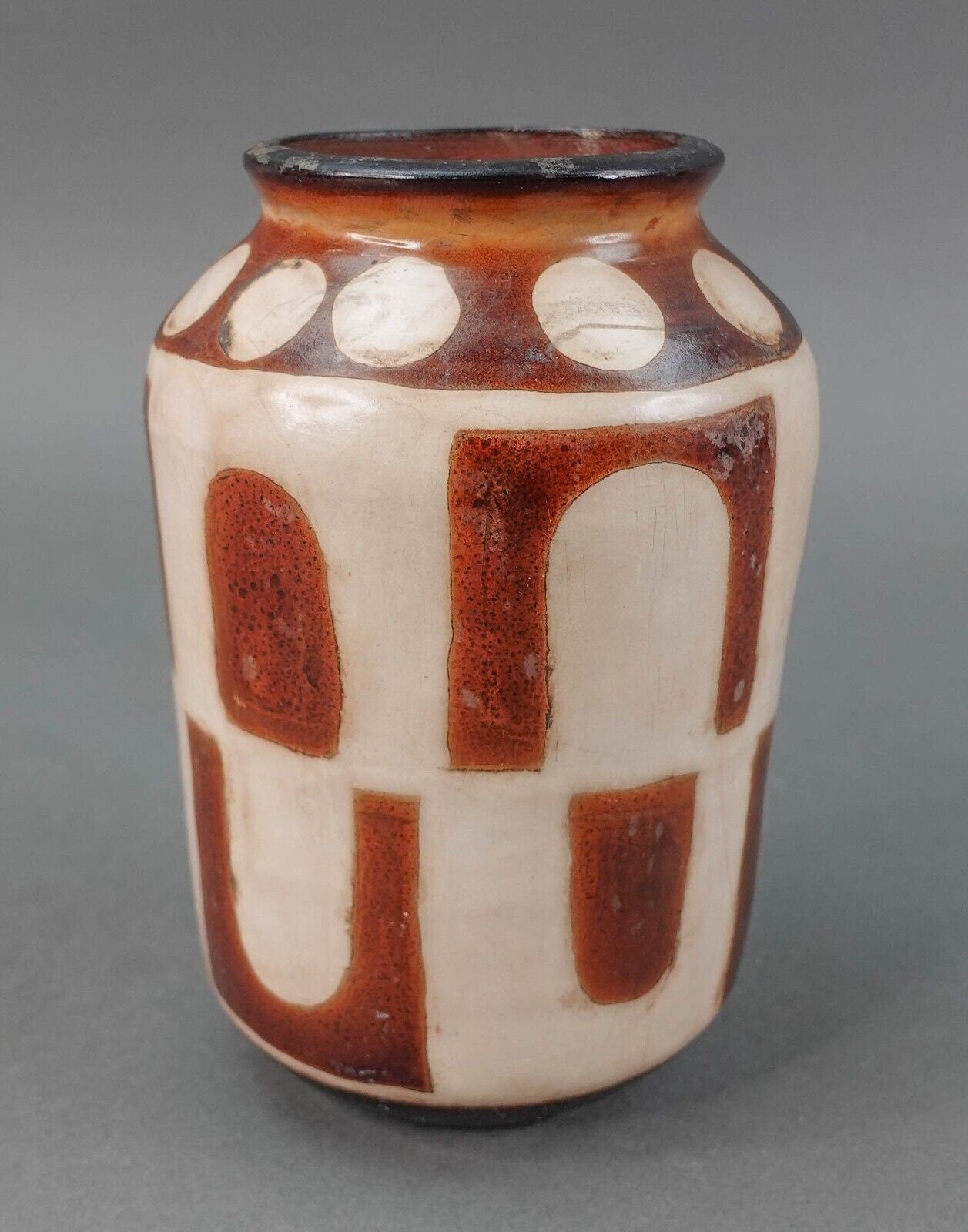 Tavara Chulucanas Signed Handmade Peruvian Mid Century Art Pottery Vase 6"