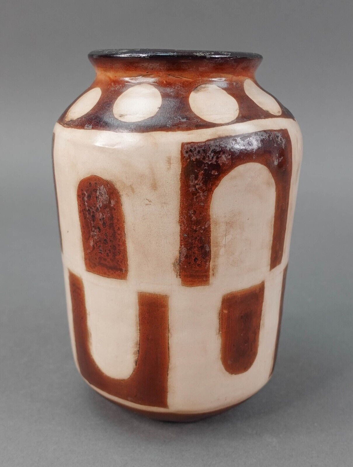 Tavara Chulucanas Signed Handmade Peruvian Mid Century Art Pottery Vase 6"