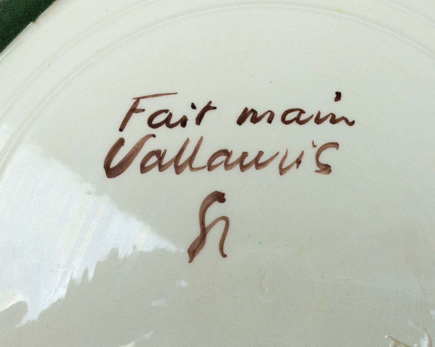 Vallauris French Fait Main Floral Artichocke Lidded Serving Platter Tray Pottery
