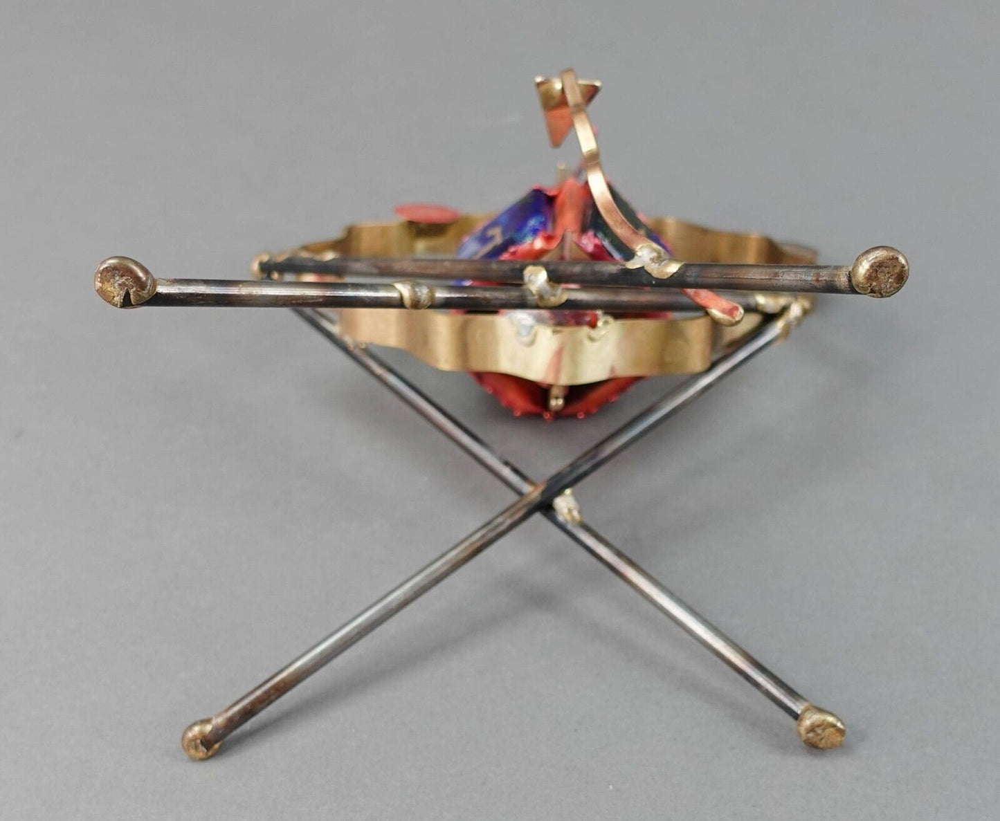 Gary Rosenthal Mixed Metal Spinning Art Glass Dreidel Judaica Hanukkah Sculpture