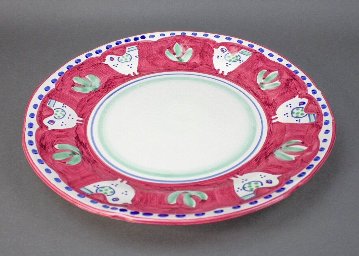 Solimene Vietri Italy Red Campagna Chicken Pollo Bird Lg 15 1/4" Serving Platter