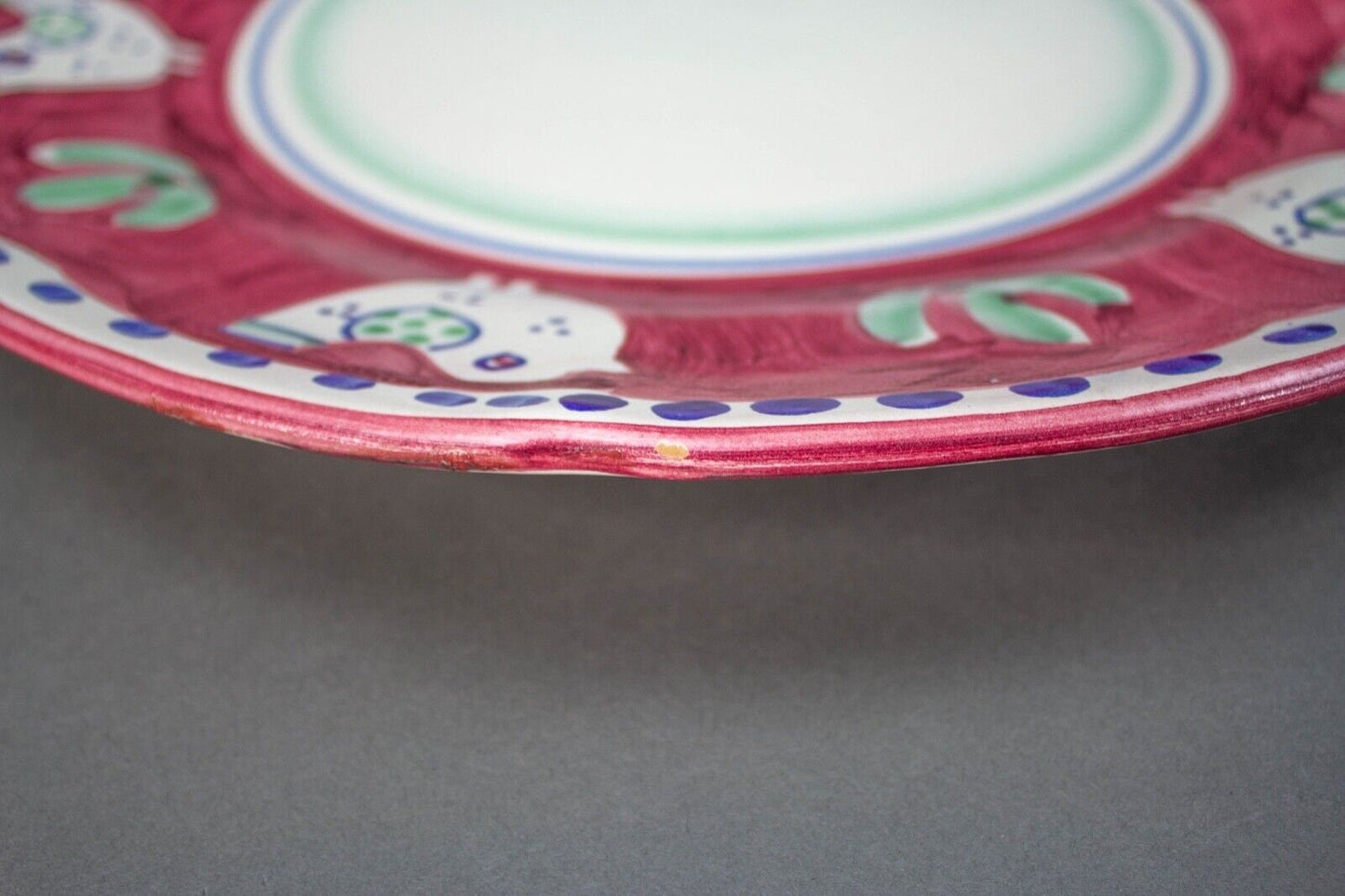 Solimene Vietri Italy Red Campagna Chicken Pollo Bird Lg 15 1/4" Serving Platter