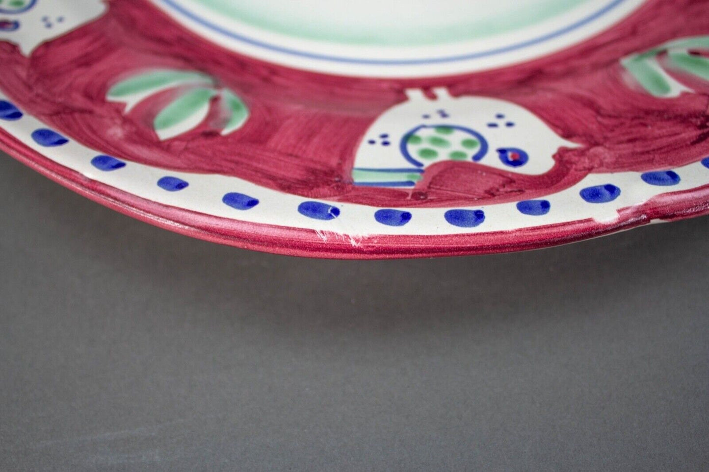 Solimene Vietri Italy Red Campagna Chicken Pollo Bird Lg 15 1/4" Serving Platter