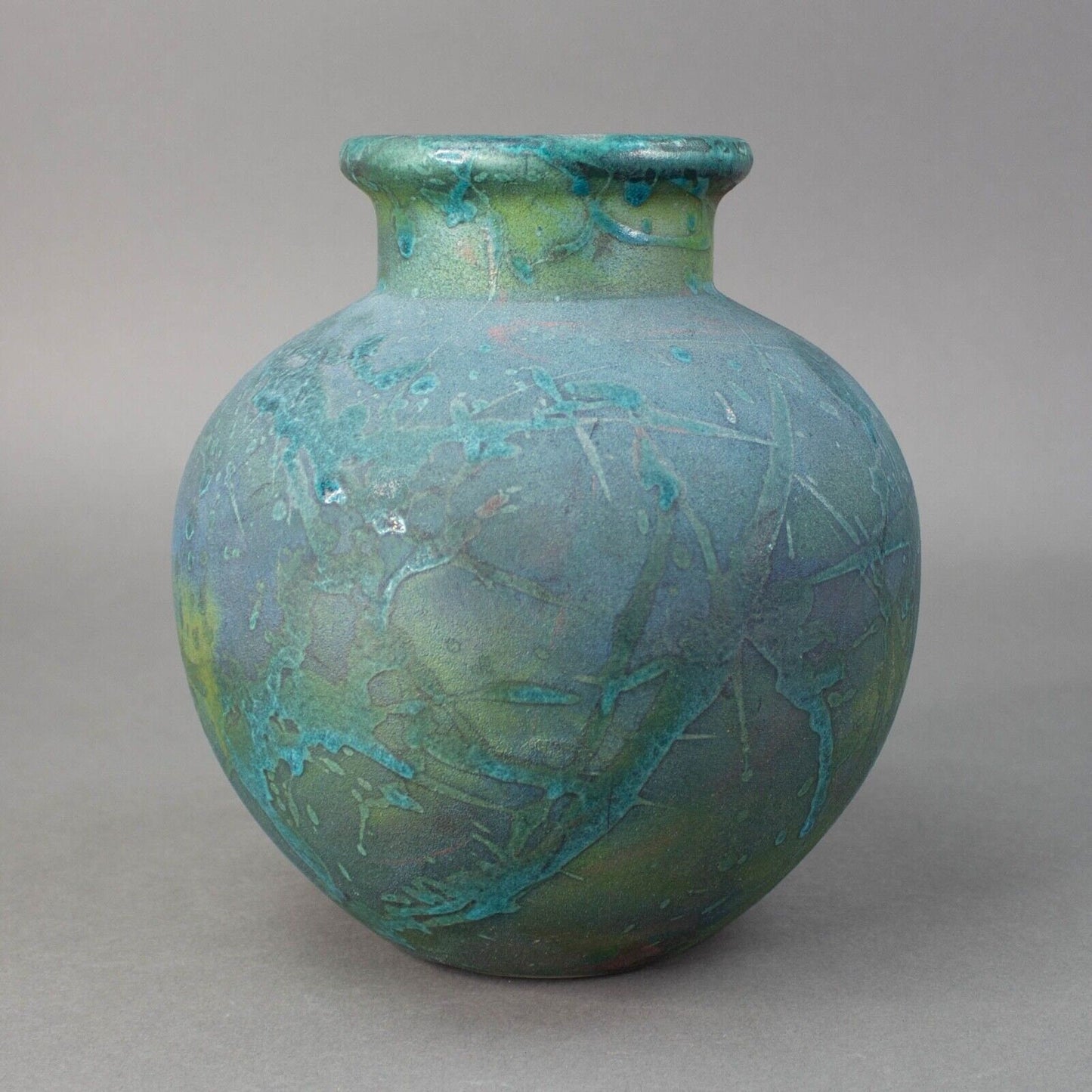 William K Turner Signed Raku Studio Art Pottery Vase 7 7/8"