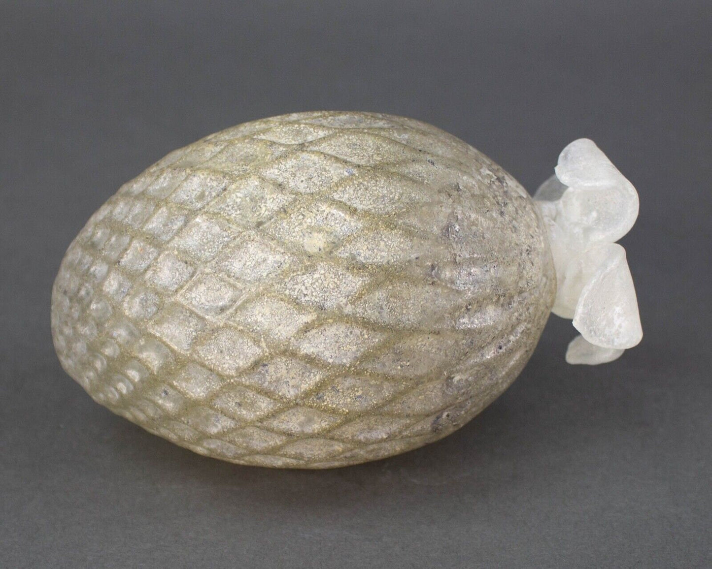 Sergio Rossi Murano Scavo Pineapple Fruit Frosted Art Glass Sculpture Vintage