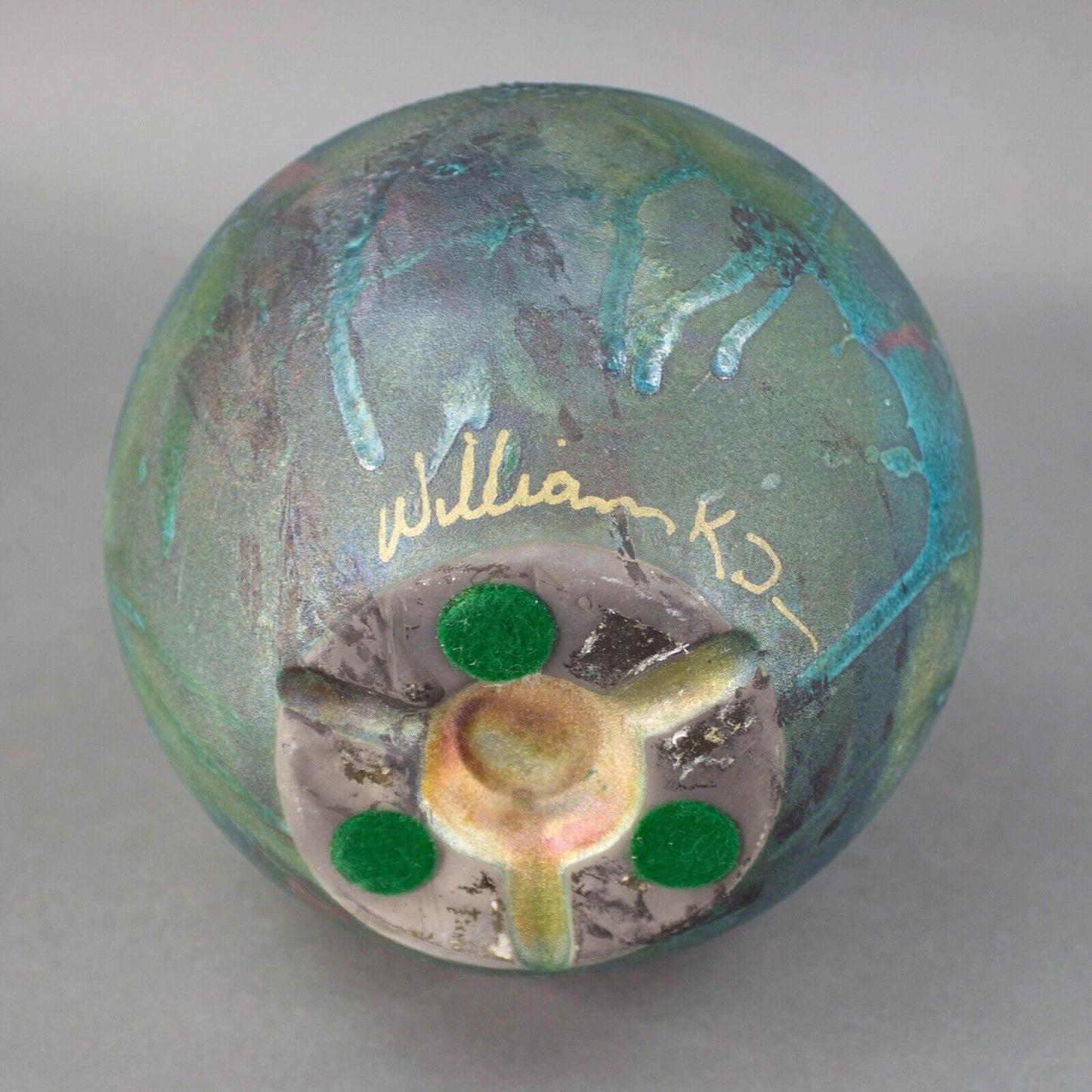William K Turner Signed Raku Studio Art Pottery Vase 7 7/8"