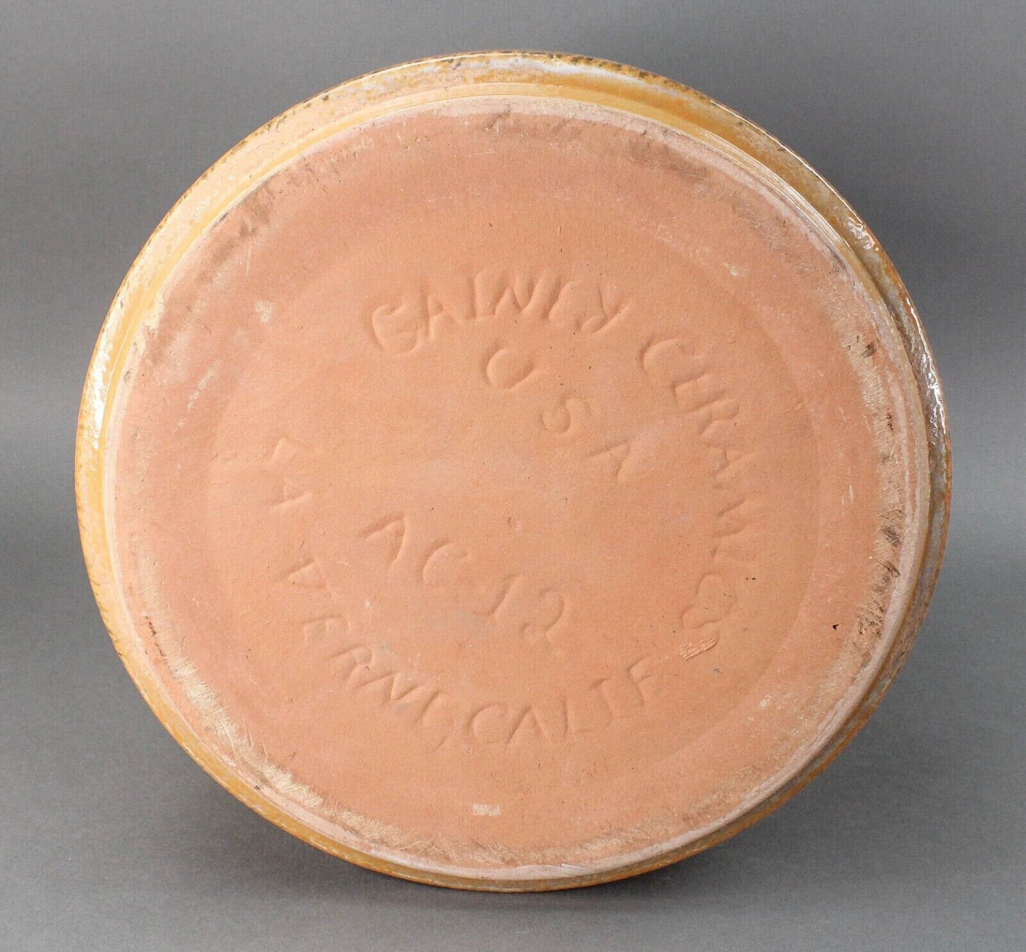 Gainey AC-12 Orange Speckled Umber Architectural Pottery Planter Mid Century