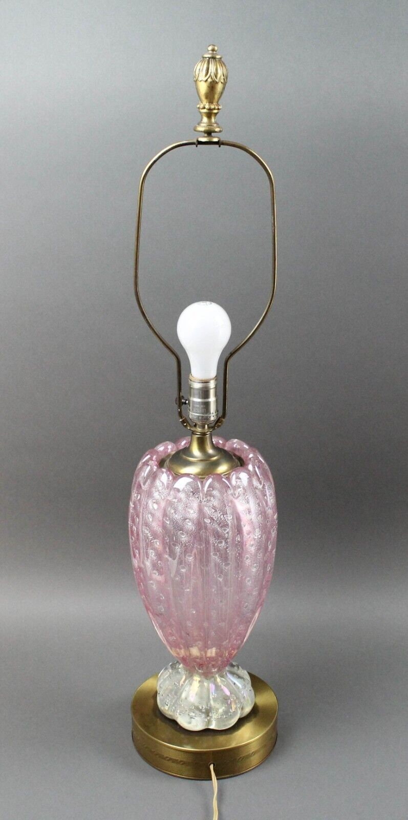 Mid Century 1950s Venetian Murano Pink Ballerina Glass Lamp Barovier & Toso