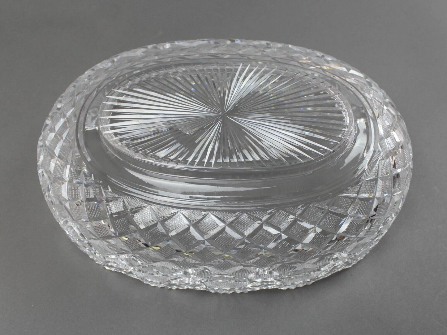 Waterford Crystal Heritage Collection Kennedy Large Oval Centerpiece Bowl 14"