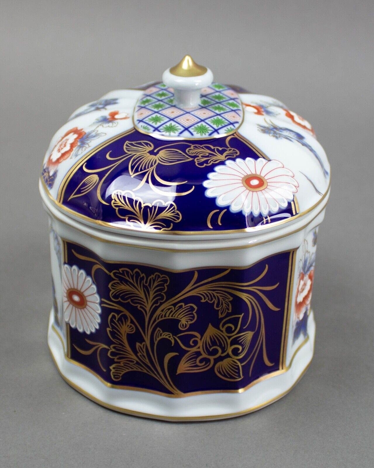 Vista Alegre Portugal Peacock Floral Gold Trim Porcelain Tea Candy Trinket Box