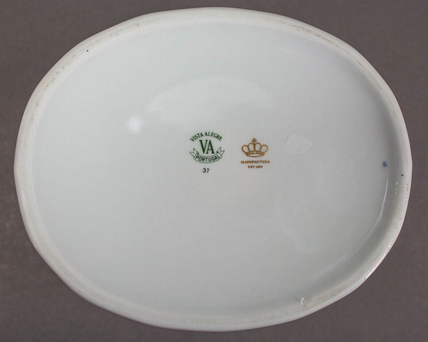 Vista Alegre Portugal Peacock Floral Gold Trim Porcelain Tea Candy Trinket Box