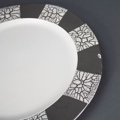 Michael Wainwright Almafi Platinum Crackle Charger Dinner Plates 11.5" Set of 6