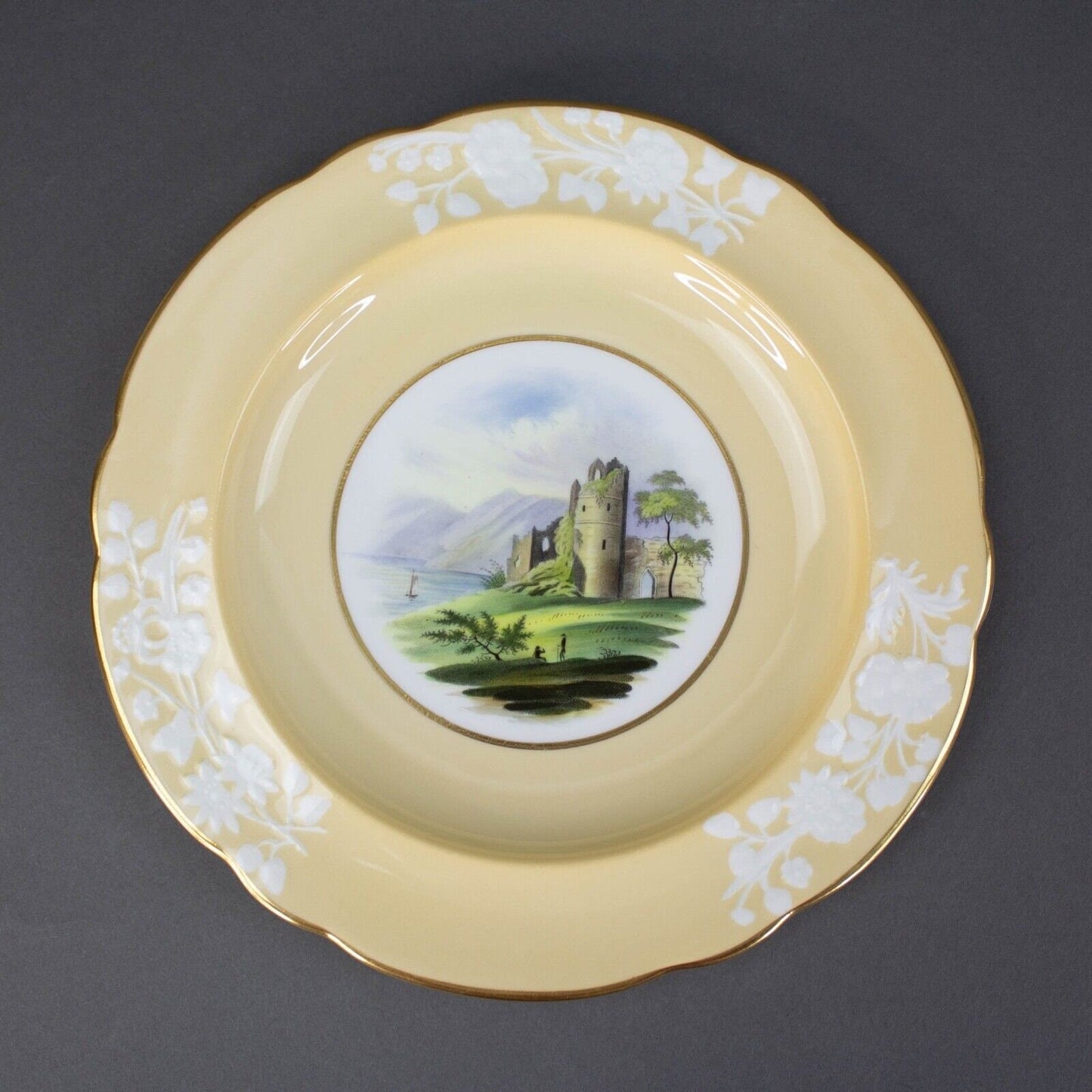 Spode Copeland WMH Plummer & Co NY Landscape Castle Scene 8.75" Plates Set Of 3
