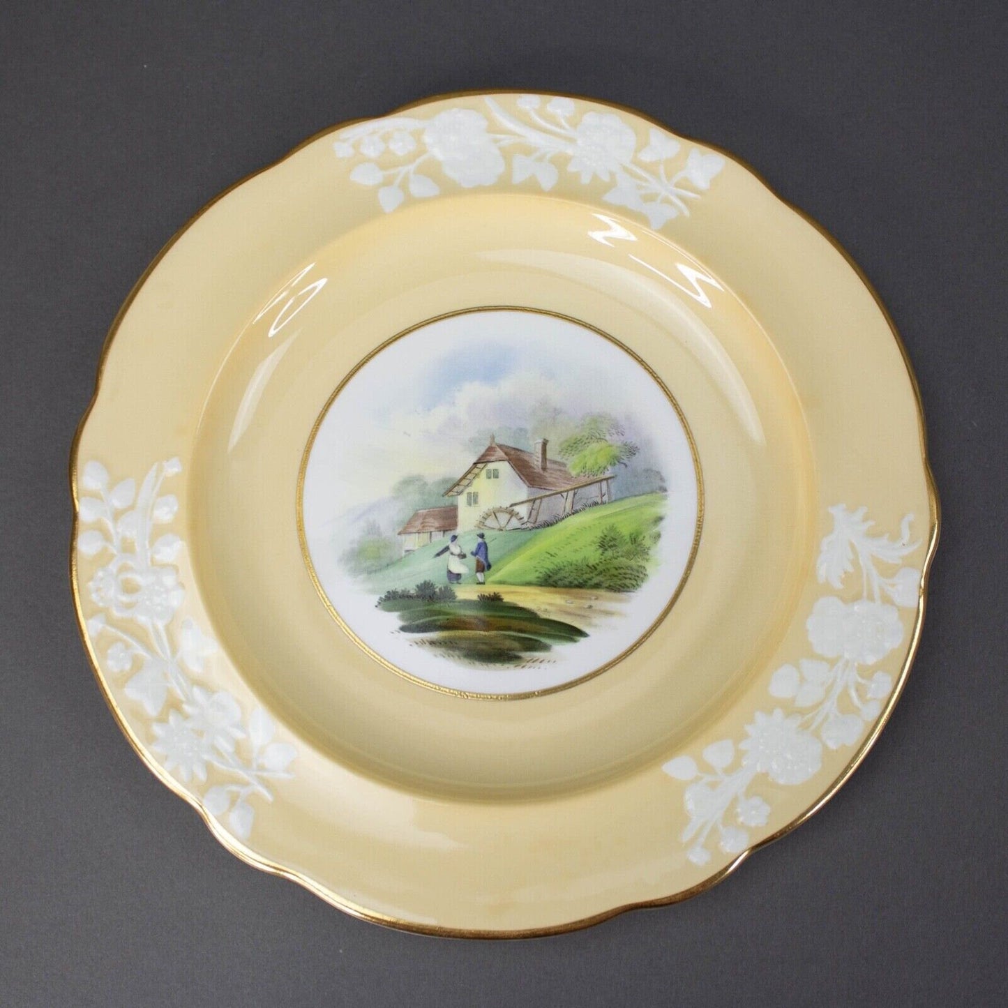 Spode Copeland WMH Plummer & Co NY Landscape Village Scene 8.75" Plates Set Of 2