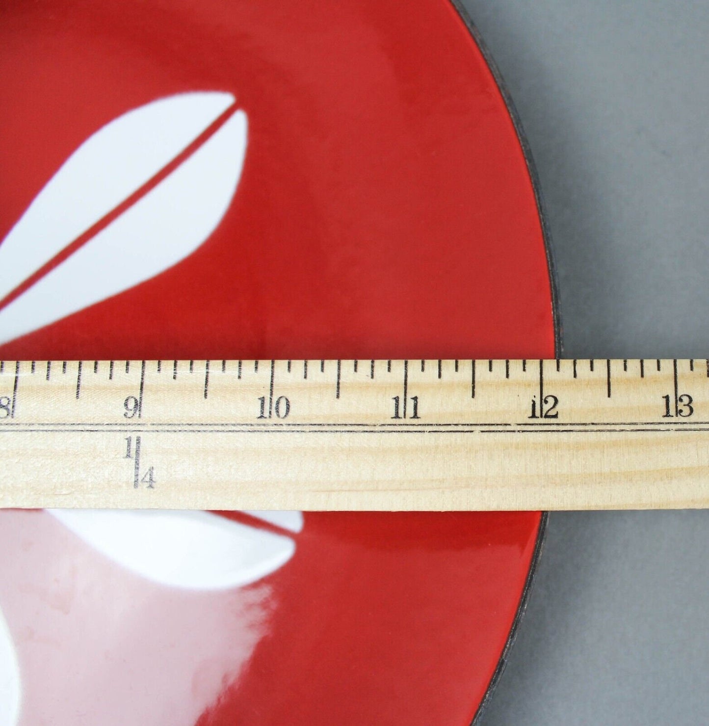 Cathrinholm Norway Red Enamel Lotus 12" Plate Platter Mid Century Modern Rare