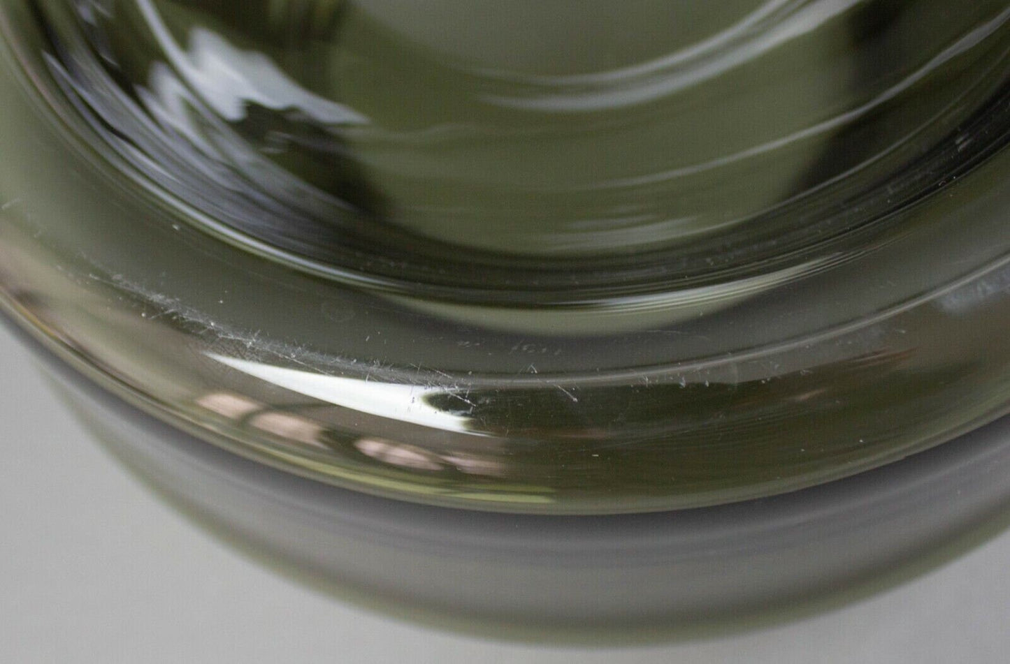 Vintage Mid Century Modern Smoke Art Glass Round Bowl 10"