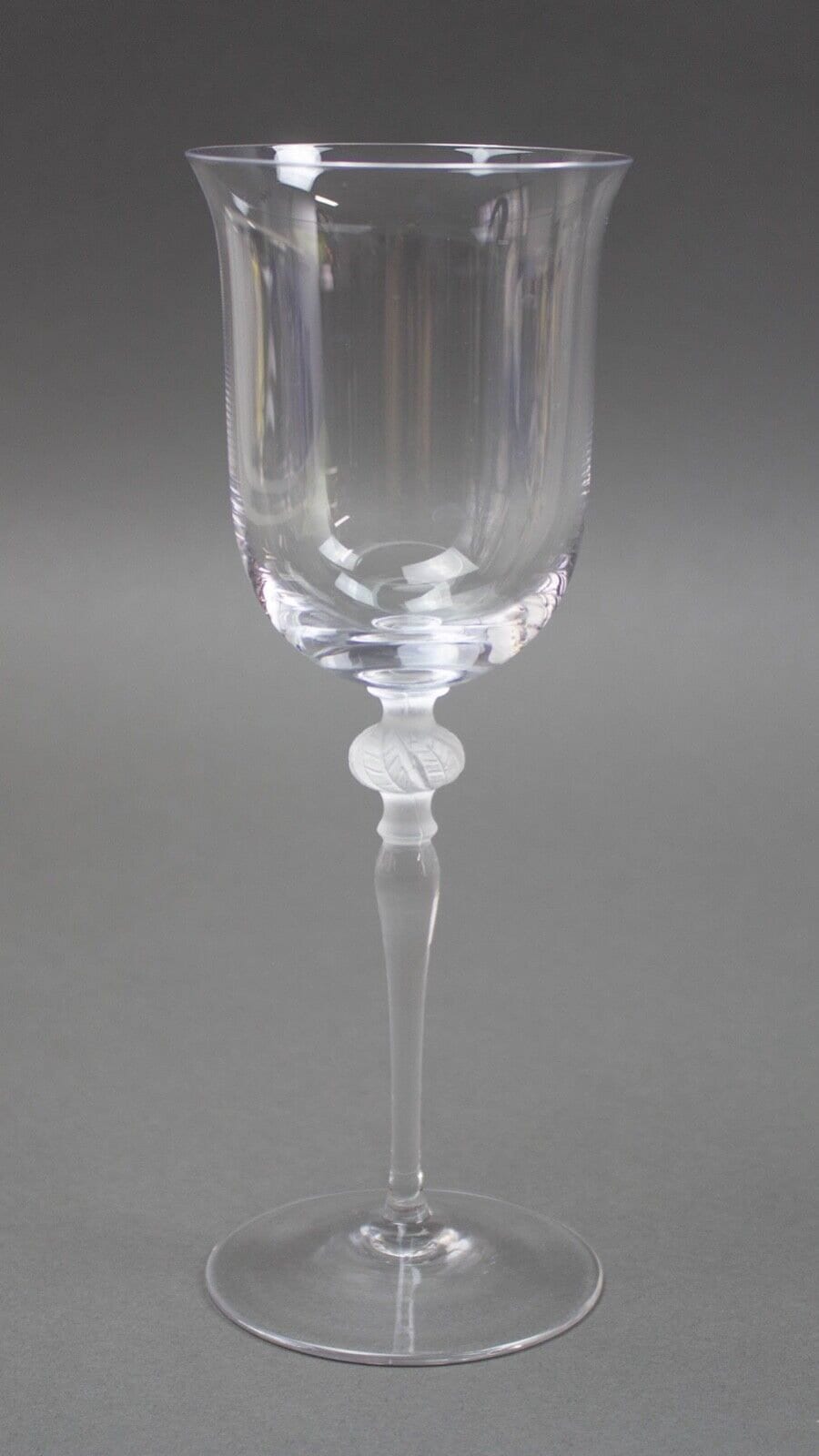 Sasaki Crystal Isabelle Clear Frosted Leaf Ball Stem Wine Glasses 8" Set Of 4