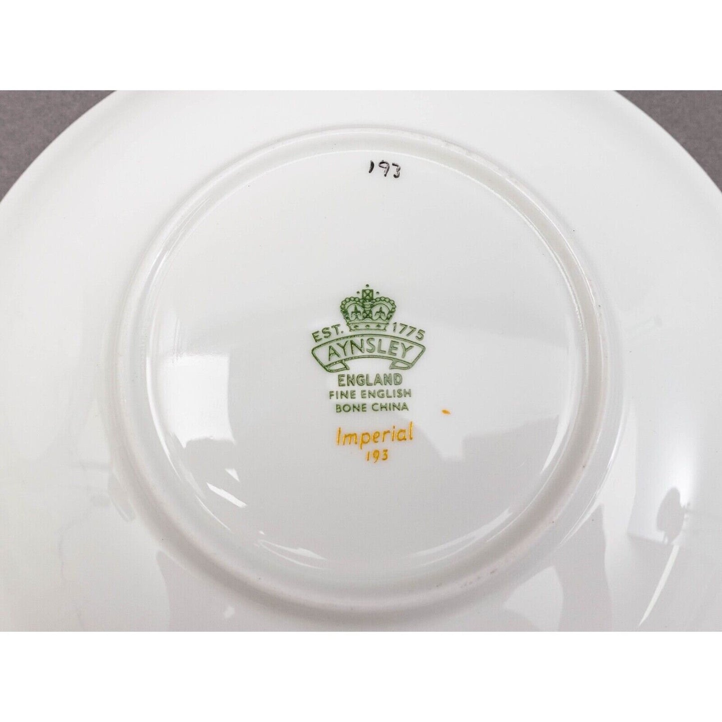 Aynsley England Imperial 193 Laurel Green Gold Cup & Saucer Set