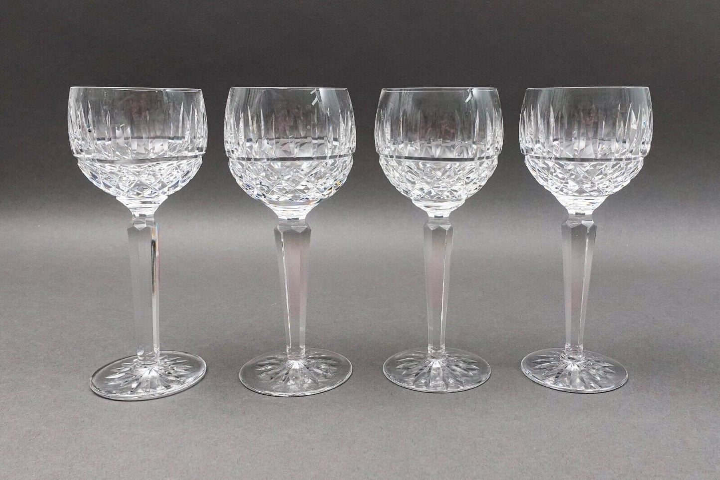 Waterford Crystal Maeve Wine Hock Goblets Glasses 7 1/2" Set Of 4