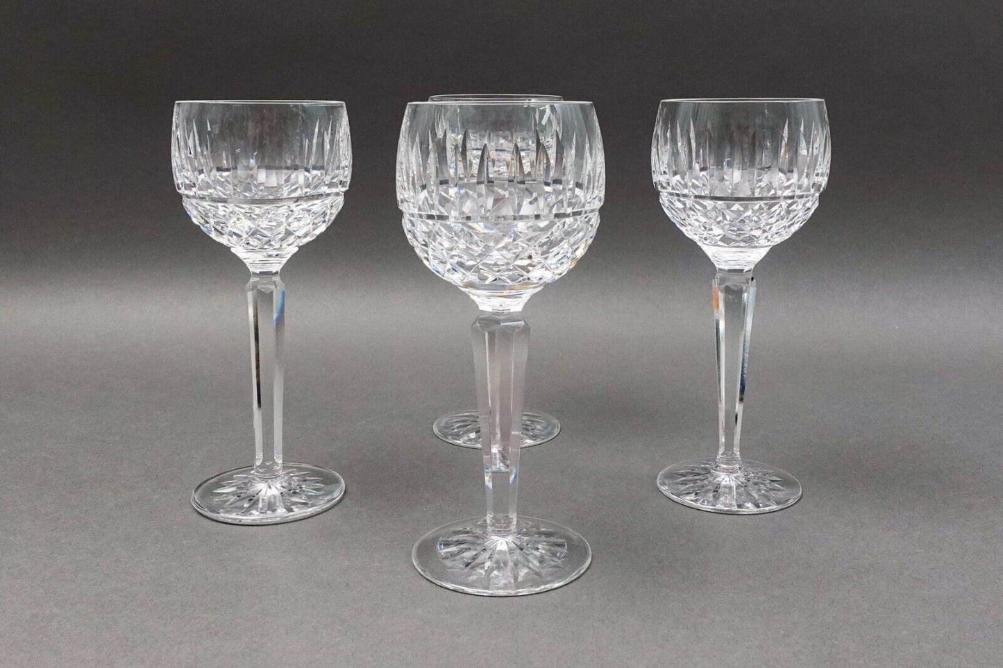 Waterford Crystal Maeve Wine Hock Goblets Glasses 7 1/2" Set Of 4