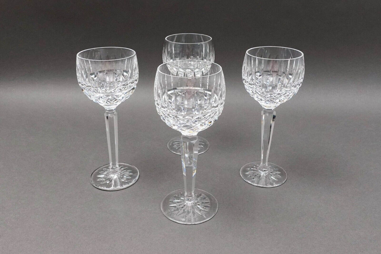 Waterford Crystal Maeve Wine Hock Goblets Glasses 7 1/2" Set Of 4
