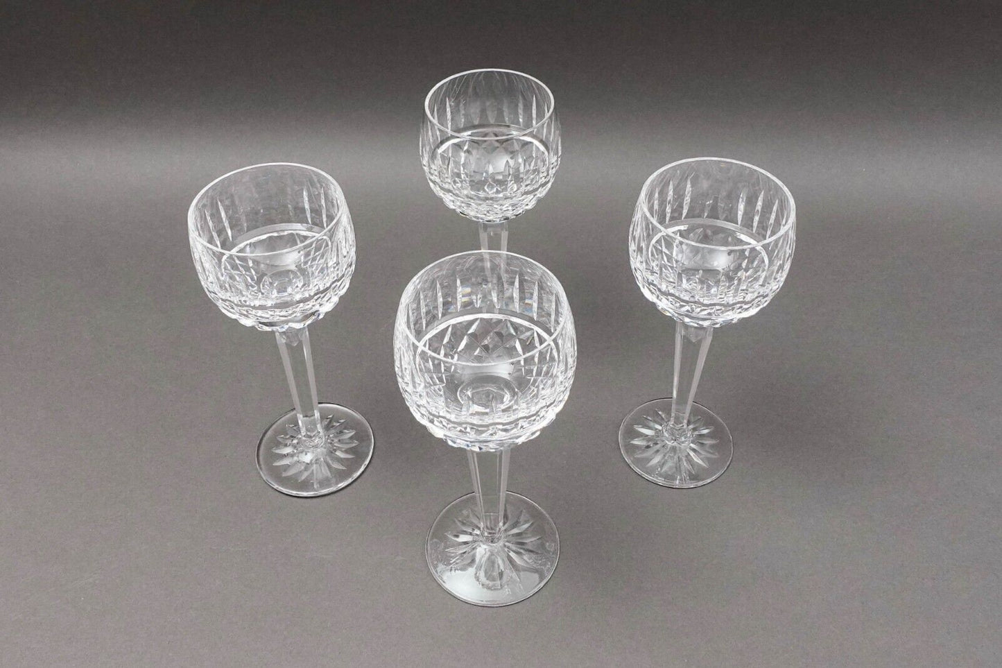 Waterford Crystal Maeve Wine Hock Goblets Glasses 7 1/2" Set Of 4