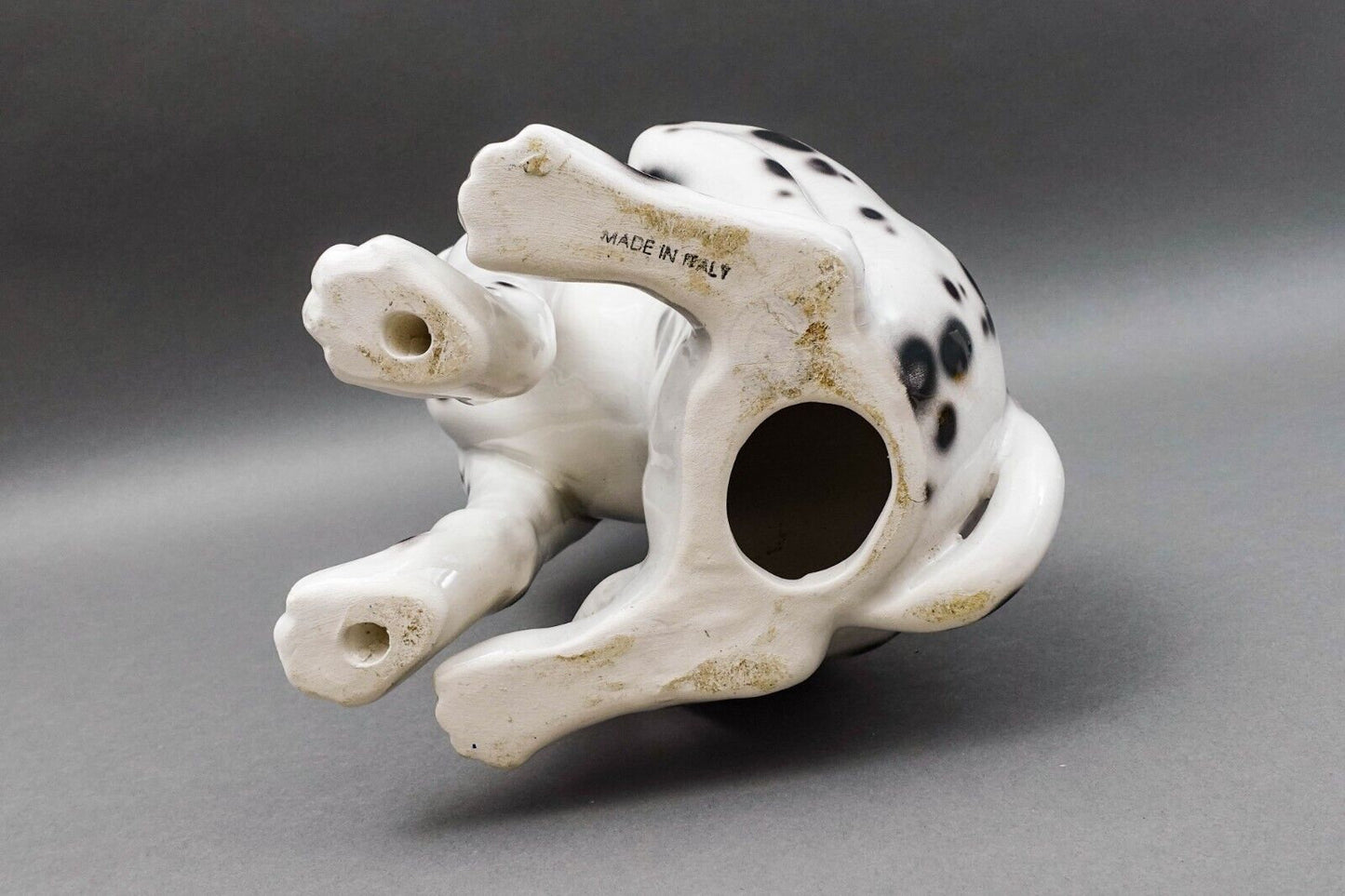 Vintage MCM Italian Glazed Ceramic Pottery Dalmation Dog Sculpture 15 1/2"